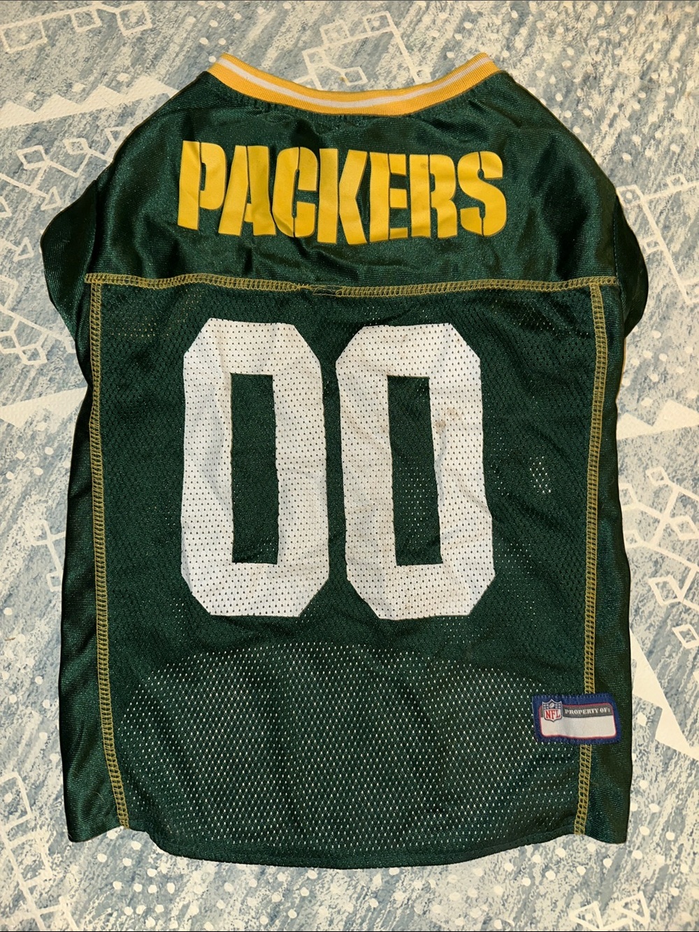 Green and Gold "PACKERS" Mesh Pet Jersey - size X-Large